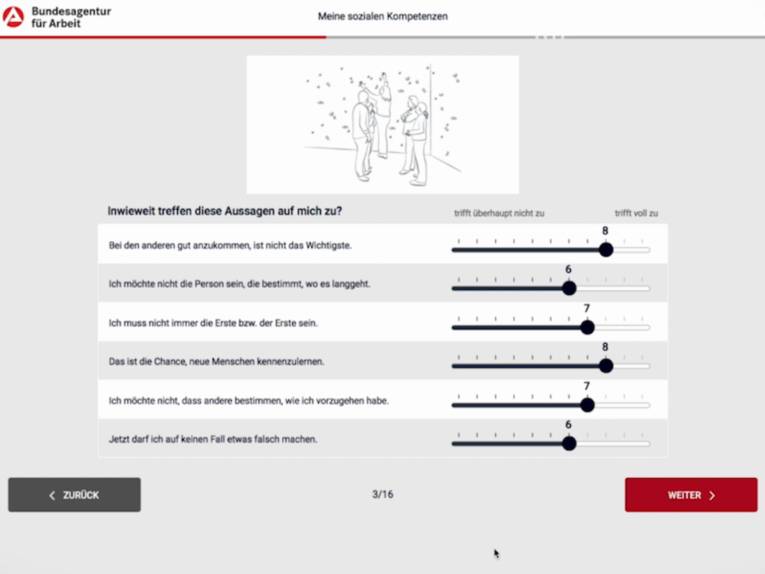 Vorschau auf das Selbsterkundungstool: Soziale Kompetenzen bewerten
